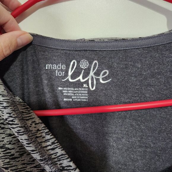 Made for Life Women’s Hooded Sweater Size XL Gray Long Sleeve Lightweight NWT - Picture 2 of 8
